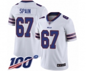 Youth Buffalo Bills #67 Quinton Spain White Vapor Untouchable Limited Player 100th Season Football Jersey