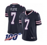 Youth Buffalo Bills #7 Doug Flutie Limited Navy Blue Inverted Legend 100th Season Football Jersey