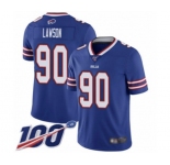 Youth Buffalo Bills #90 Shaq Lawson Royal Blue Team Color Vapor Untouchable Limited Player 100th Season Football Jersey