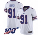 Youth Buffalo Bills #91 Ed Oliver White Vapor Untouchable Limited Player 100th Season Football Jersey