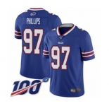 Youth Buffalo Bills #97 Jordan Phillips Royal Blue Team Color Vapor Untouchable Limited Player 100th Season Football Jersey
