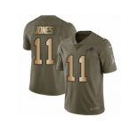 Youth Nike Buffalo Bills #11 Zay Jones Limited Olive Gold 2017 Salute to Service NFL Jersey
