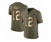 Youth Nike Buffalo Bills #12 Jim Kelly Limited Olive Gold 2017 Salute to Service NFL Jersey