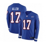 Youth Nike Buffalo Bills #17 Josh Allen Limited Royal Blue Therma Long Sleeve NFL Jersey