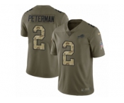 Youth Nike Buffalo Bills #2 Nathan Peterman Limited Olive Camo 2017 Salute to Service NFL Jersey