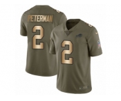 Youth Nike Buffalo Bills #2 Nathan Peterman Limited Olive Gold 2017 Salute to Service NFL Jersey