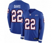 Youth Nike Buffalo Bills #22 Vontae Davis Limited Royal Blue Therma Long Sleeve NFL Jersey