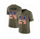 Youth Nike Buffalo Bills #24 Leonard Johnson Limited Olive USA Flag 2017 Salute to Service NFL Jersey