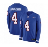 Youth Nike Buffalo Bills #4 Stephen Hauschka Limited Royal Blue Therma Long Sleeve NFL Jersey