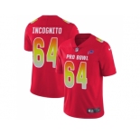 Youth Nike Buffalo Bills #64 Richie Incognito Red Stitched NFL Limited AFC 2018 Pro Bowl Jers