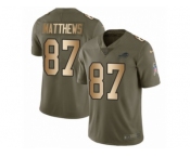 Youth Nike Buffalo Bills #87 Jordan Matthews Limited Olive Gold 2017 Salute to Service NFL Jersey