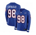 Youth Nike Buffalo Bills #98 Star Lotulelei Limited Royal Blue Therma Long Sleeve NFL Jersey