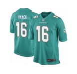 Men Nike Miami Dolphins #16 Matt Haack Game Aqua Green Team Color NFL Jersey
