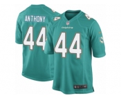 Men Nike Miami Dolphins #44 Stephone Anthony Game Aqua Green Team Color NFL Jersey