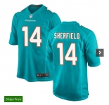 Men's Miami Dolphins #14 Sherfield Game Aqua Green Team Color Football Jersey