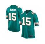 Men's Nike Miami Dolphins #15 Justin Hunter Game Aqua Green Alternate NFL Jersey