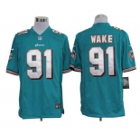 nike nfl jerseys miami dolphins #91 wake green Game Jersey
