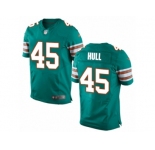 Men Nike Miami Dolphins #45 Mike Hull Elite Aqua Green Alternate NFL Jersey