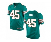 Men Nike Miami Dolphins #45 Mike Hull Elite Aqua Green Alternate NFL Jersey