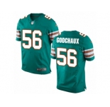 Men Nike Miami Dolphins #56 Davon Godchaux Elite Aqua Green Alternate NFL Jersey