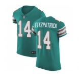 Men's Miami Dolphins #14 Ryan Fitzpatrick Aqua Green Alternate Vapor Untouchable Elite Player Football Jersey