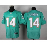 Men's Nike Miami Dolphins #14 Jarvis Landry Elite Aqua Green Team Color NFL Jersey