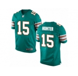 Men's Nike Miami Dolphins #15 Justin Hunter Elite Aqua Green Alternate NFL Jersey