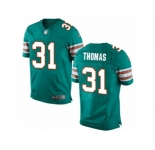 Men's Nike Miami Dolphins #31 Michael Thomas Elite Aqua Green Alternate NFL Jersey