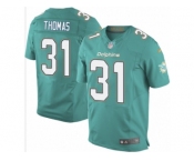 Men's Nike Miami Dolphins #31 Michael Thomas Elite Aqua Green Team Color NFL Jersey