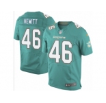 Men's Nike Miami Dolphins #46 Neville Hewitt Elite Aqua Green Team Color NFL Jersey