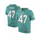 Men's Nike Miami Dolphins #47 Kiko Alonso Elite Aqua Green Team Color NFL Jersey