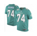 Men's Nike Miami Dolphins #74 Jermon Bushrod Elite Aqua Green Team Color NFL Jersey
