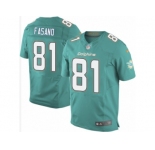 Men's Nike Miami Dolphins #81 Anthony Fasano Elite Aqua Green Team Color NFL Jersey