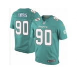 Men's Nike Miami Dolphins #90 Charles Harris Elite Aqua Green Team Color NFL Jersey