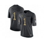 Men Nike Miami Dolphins #1 Cody Parkey Limited Black 2016 Salute to Service NFL Jersey