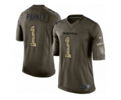 Men Nike Miami Dolphins #1 Cody Parkey Limited Green Salute to Service NFL Jersey