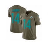 Men Nike Miami Dolphins #14 Jarvis Landry Limited Olive 2017 Salute to Service NFL Jersey