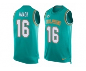 Men Nike Miami Dolphins #16 Matt Haack Limited Aqua Green Player Name & Number Tank Top NFL Jersey