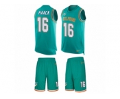 Men Nike Miami Dolphins #16 Matt Haack Limited Aqua Green Tank Top Suit NFL Jersey
