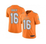 Men Nike Miami Dolphins #16 Matt Haack Limited Orange Rush Vapor Untouchable NFL Jersey