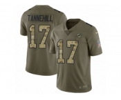 Men Nike Miami Dolphins #17 Ryan Tannehill Limited Olive Camo 2017 Salute to Service NFL Jersey