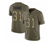 Men Nike Miami Dolphins #31 Michael Thomas Limited Olive Camo 2017 Salute to Service NFL Jersey