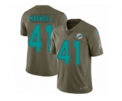 Men Nike Miami Dolphins #41 Byron Maxwell Limited Olive 2017 Salute to Service NFL Jersey