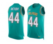 Men Nike Miami Dolphins #44 Stephone Anthony Limited Aqua Green Player Name & Number Tank Top NFL Jersey