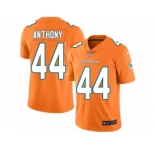 Men Nike Miami Dolphins #44 Stephone Anthony Limited Orange Rush Vapor Untouchable NFL Jersey