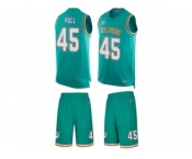 Men Nike Miami Dolphins #45 Mike Hull Limited Aqua Green Tank Top Suit NFL Jersey