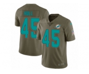 Men Nike Miami Dolphins #45 Mike Hull Limited Olive 2017 Salute to Service NFL Jersey