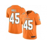 Men Nike Miami Dolphins #45 Mike Hull Limited Orange Rush Vapor Untouchable NFL Jersey
