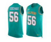 Men Nike Miami Dolphins #56 Davon Godchaux Limited Aqua Green Player Name & Number Tank Top NFL Jersey