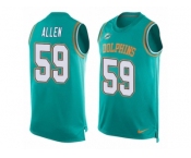 Men Nike Miami Dolphins #59 Chase Allen Limited Aqua Green Player Name & Number Tank Top NFL Jersey